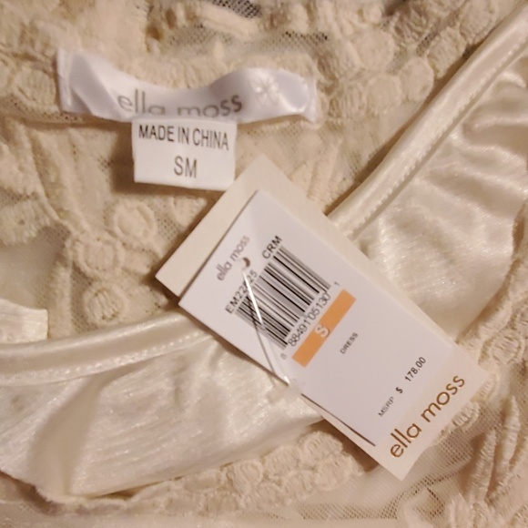 Ella Moss Cabana Lace Overlay Boho Maxi Dress Beach Coverup Wedding Dress - Picture 6 of 7